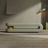 Off-White Faux Leather Upholstered Bedroom Bench Image - 3