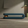 Off-White Faux Leather Upholstered Bedroom Bench Image - 5