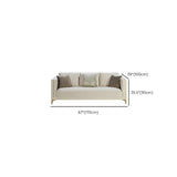 Off-White Flannel Square Arm Ash Wood Frame Sofa Image - 12