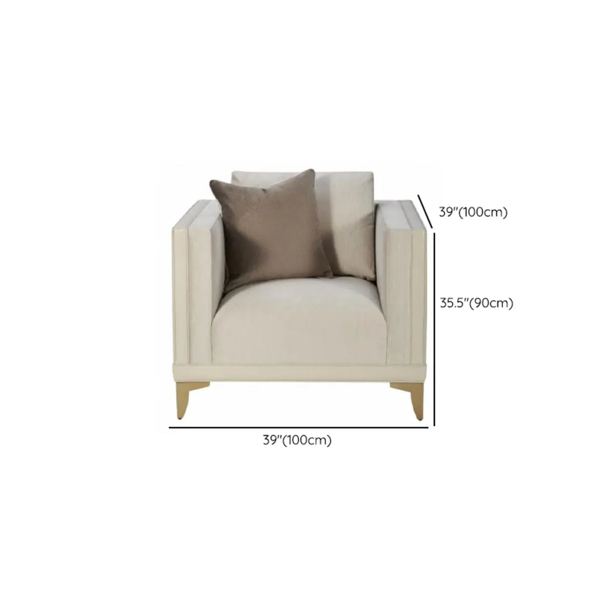 Off-White Flannel Square Arm Ash Wood Frame Sofa Image - 13
