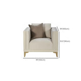Off-White Flannel Square Arm Ash Wood Frame Sofa Image - 13