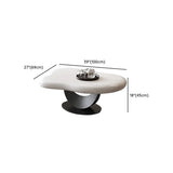 White Free Form Wood Metal Base Nesting Coffee Table #size