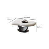 White Free Form Wood Metal Base Nesting Coffee Table Image - 7