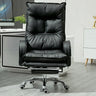 Off-White Large Adjustable Reclining Leather Office Chair Image - 2