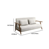 Off-White Linen Square Arm Tight Back Two-Seat Sofa Bed Image - 10