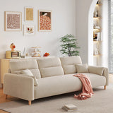 Off-White Premium Velvet Biscuit Back Foam Fill Sofa Image - 1