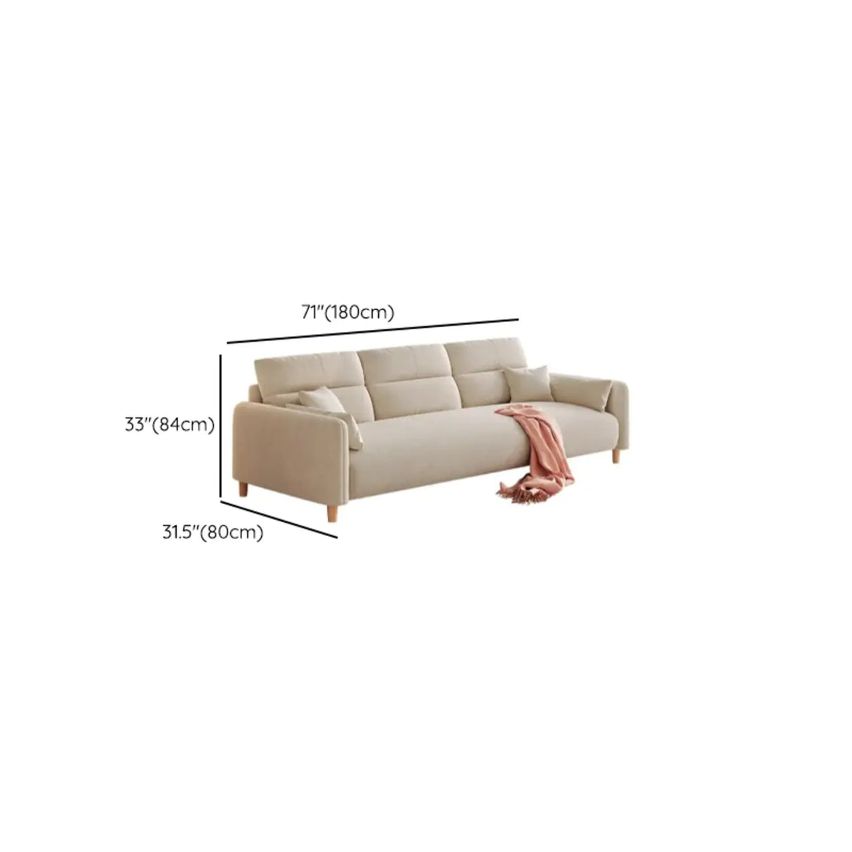 Off-White Premium Velvet Biscuit Back Foam Fill Sofa 