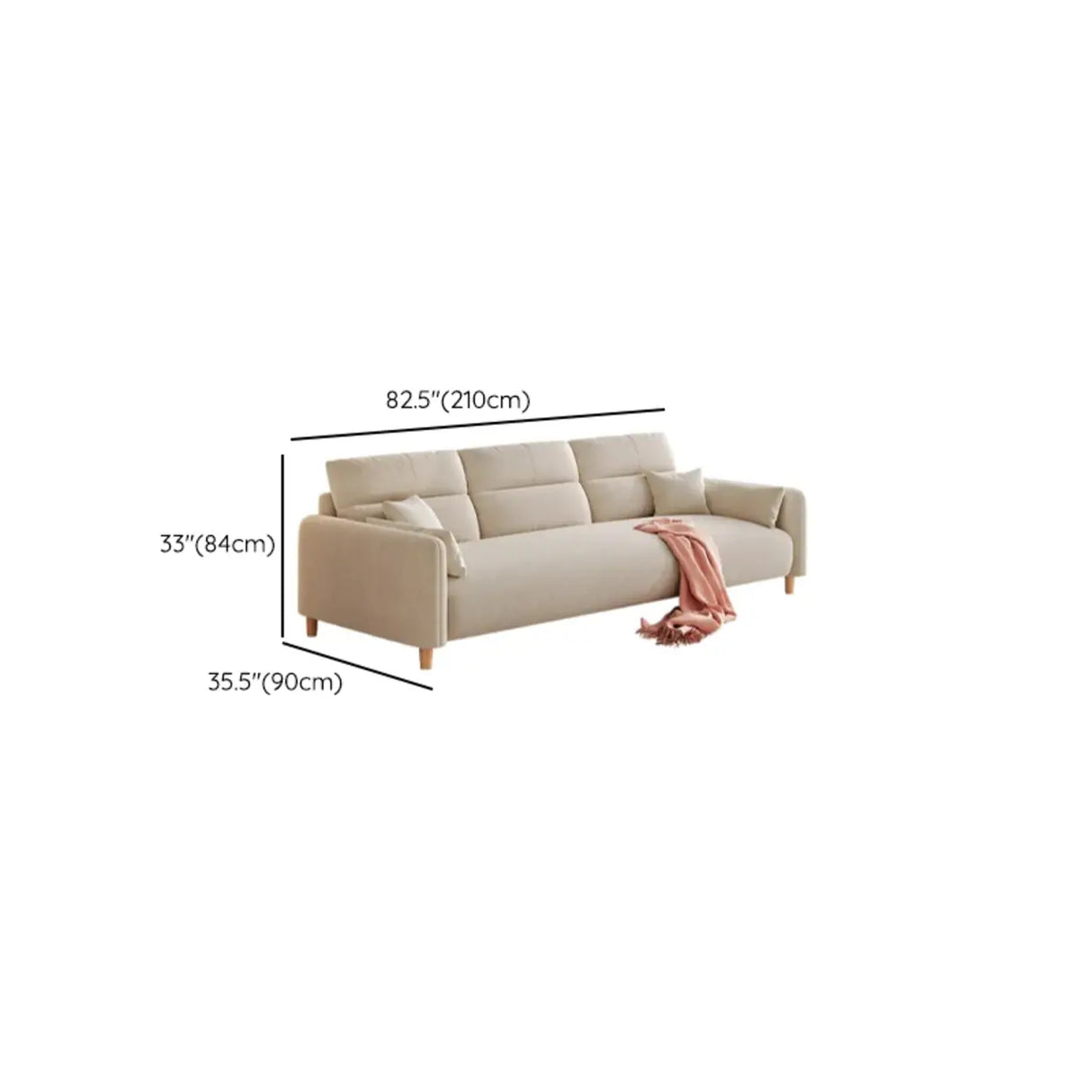 Off-White Premium Velvet Biscuit Back Foam Fill Sofa Image - 9