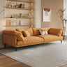 Off-White Scratch Resistant Flannel Cushion Back Sofa Image - 5
