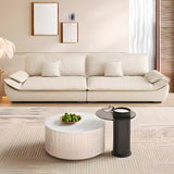 Off-White Scratch Resistant Flannel Pillow Top Arm Sofa Image - 4
