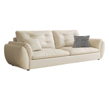 Off-White Scratch Resistant Leather Pillow Top Arm Sofa Image - 2