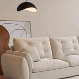 Off-White Scratch Resistant Leather Pillow Top Arm Sofa Image - 6