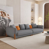 Off-White Sherpa Fabric Square Arm Foam Fill Seat Sofa Image - 7