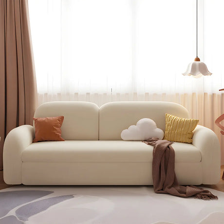 Off-White Sherpa Flared Arm Extra Deep Sleeper Sofa Image - 1