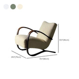 Off-White Sherpa Foam Fill Fixed Back Wood Arm Chair #size