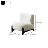 Off-White Sherpa Pillow Back Ash Wood Accent Chair #size