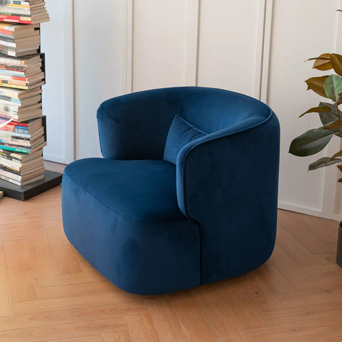 Off-White Sherpa Round Arms Curved Back Arm Chair Image - 14
