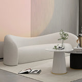 Off-White Sherpa Tight Back Concealed Support Sofa Image - 1
