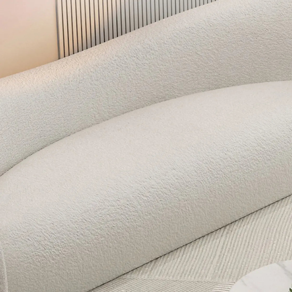 Off-White Sherpa Tight Back Concealed Support Sofa Image - 11