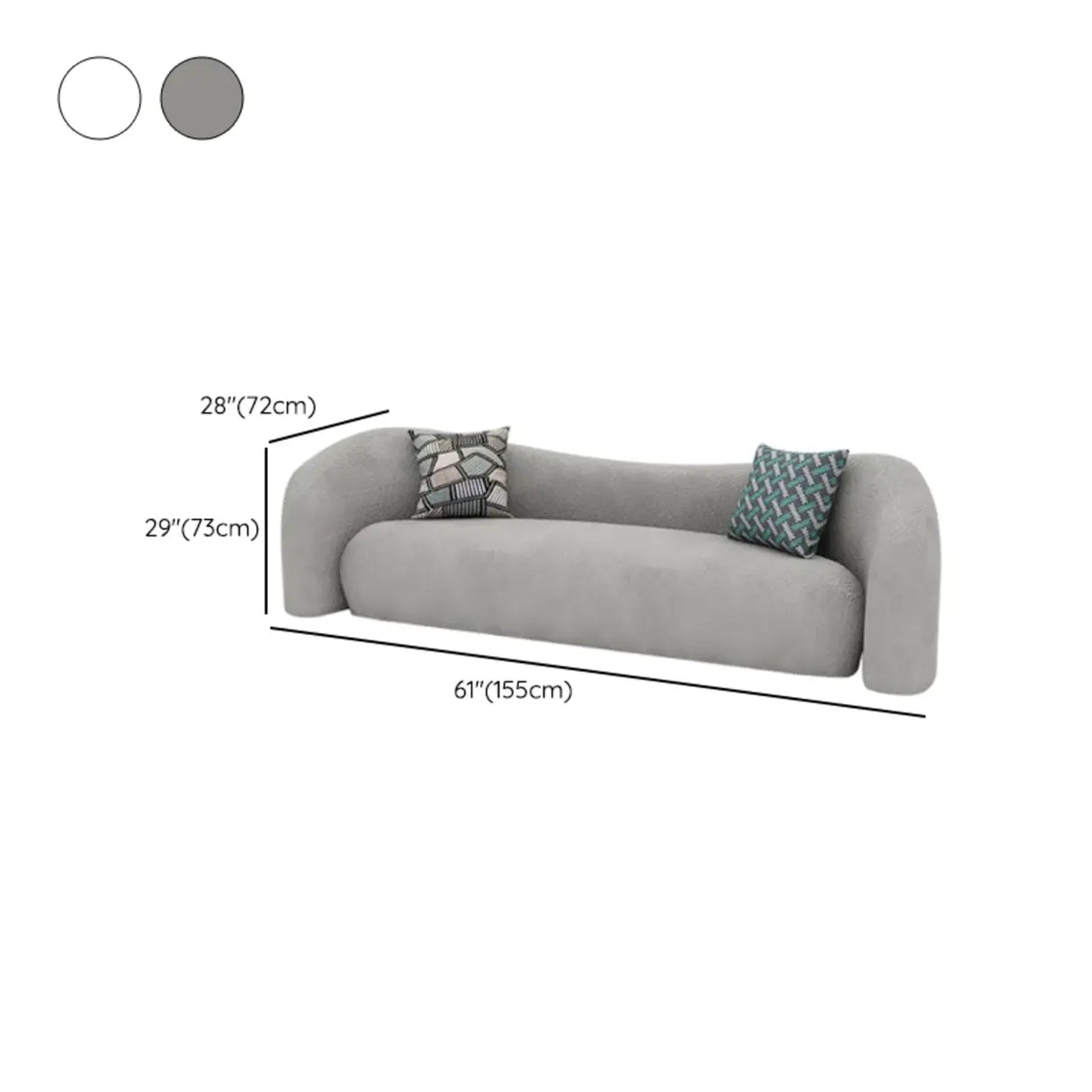 Off-White Sherpa Tight Back Concealed Support Sofa 