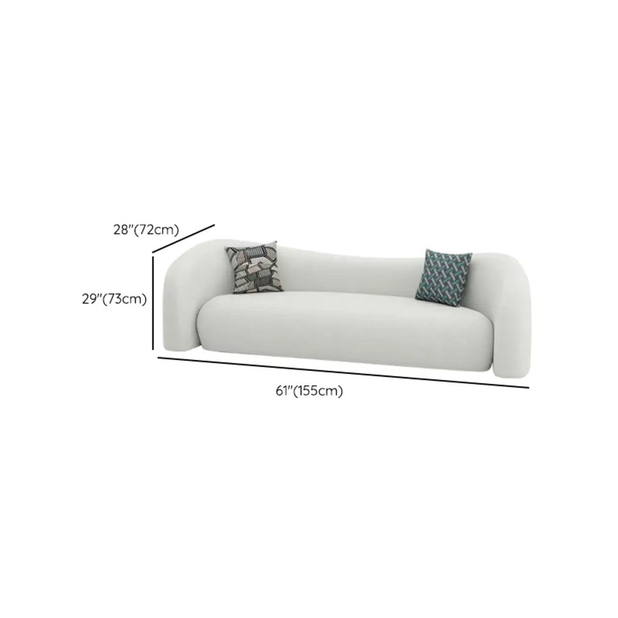 Off-White Sherpa Tight Back Concealed Support Sofa Image - 14