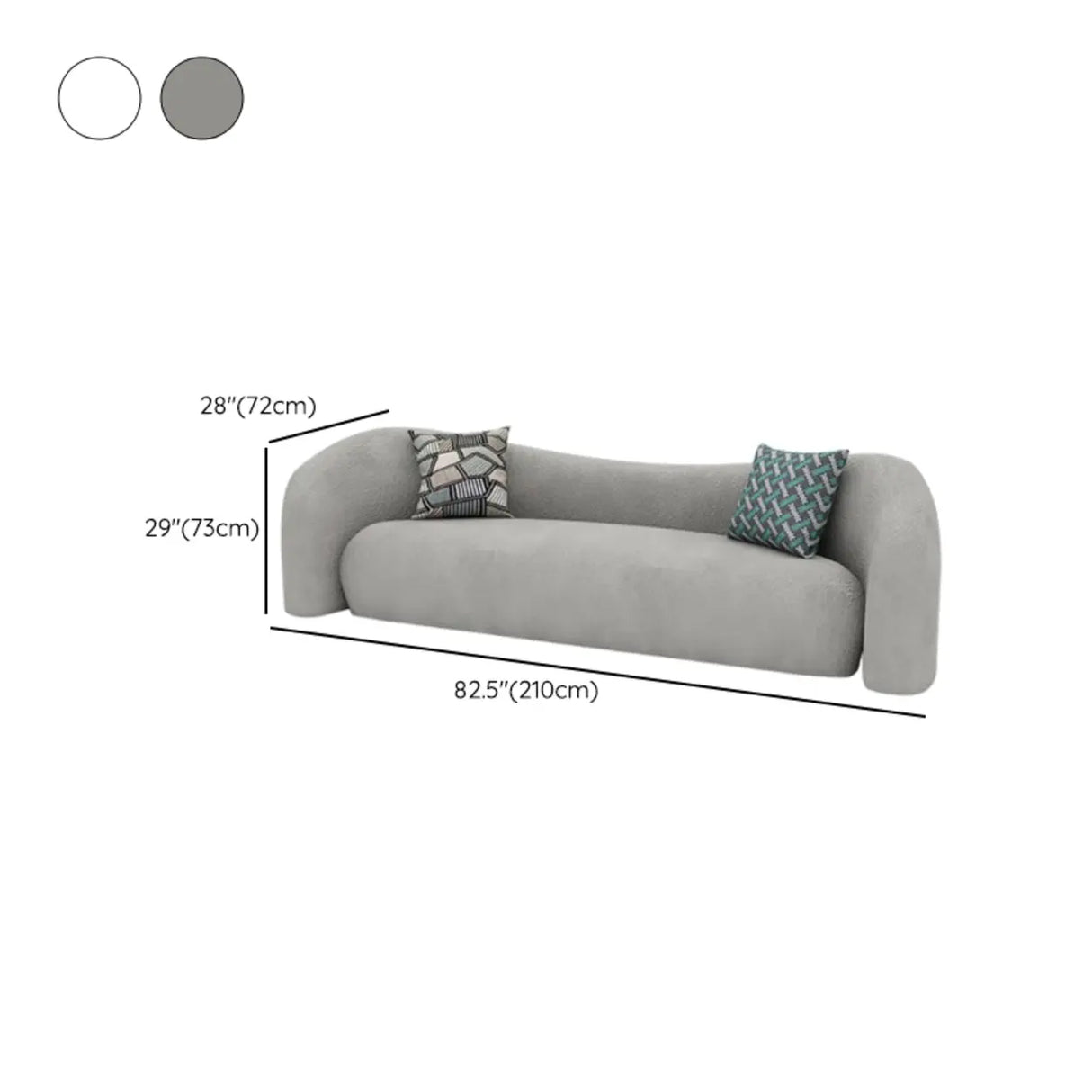 Off-White Sherpa Tight Back Concealed Support Sofa Image - 18