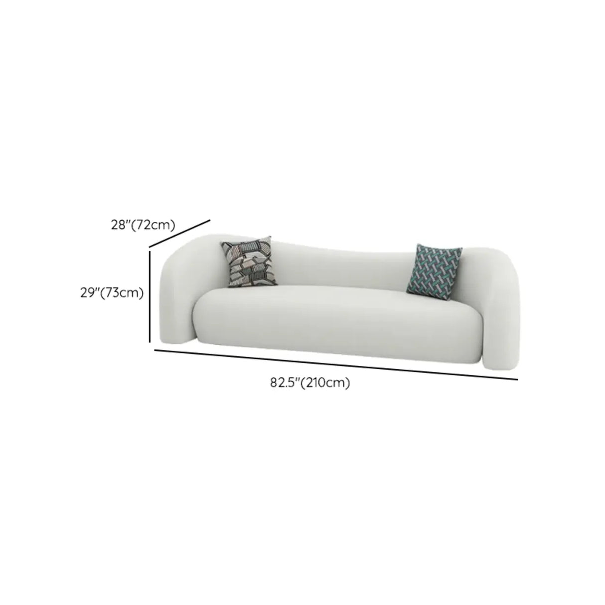 Off-White Sherpa Tight Back Concealed Support Sofa Image - 20
