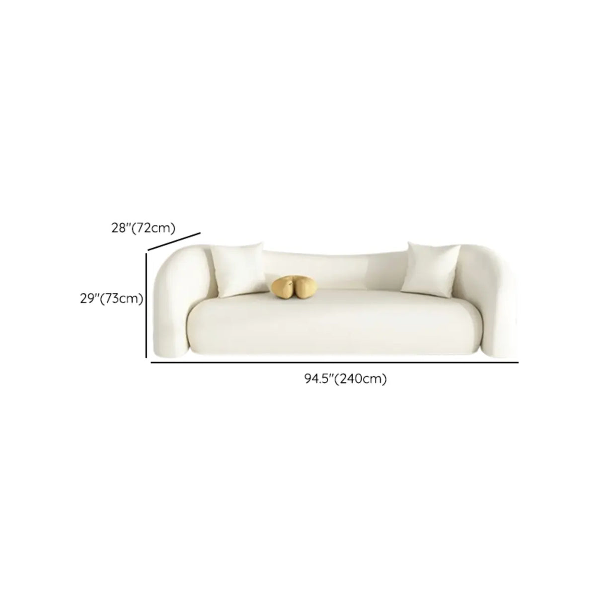 Off-White Sherpa Tight Back Concealed Support Sofa Image - 22