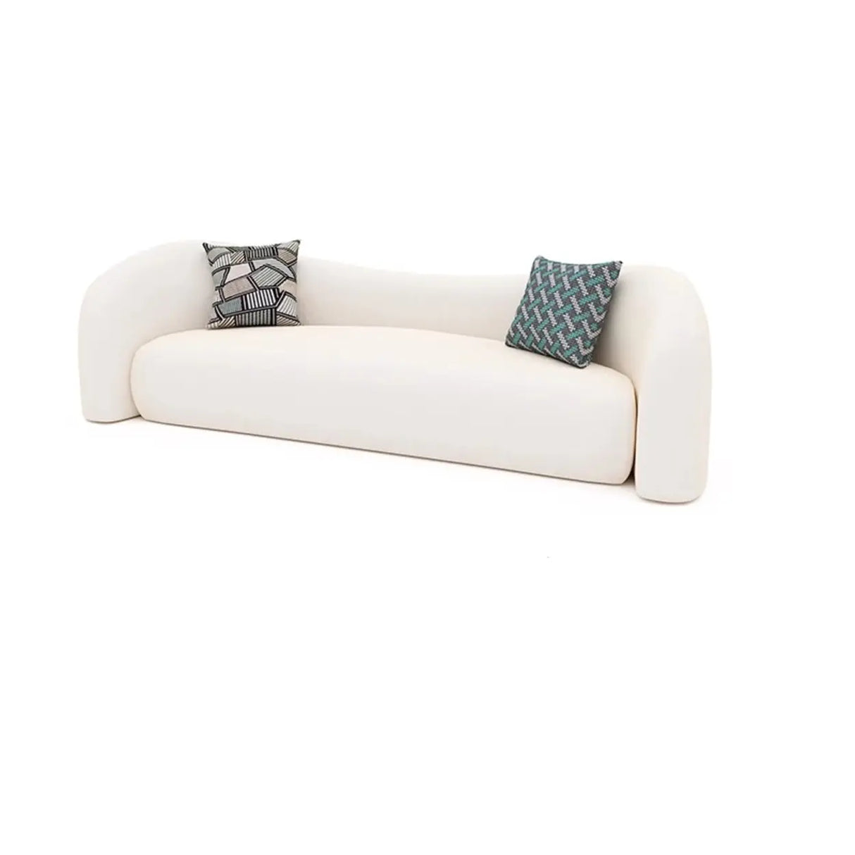 Off-White Sherpa Tight Back Concealed Support Sofa Image - 3