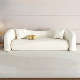 Off-White Sherpa Tight Back Concealed Support Sofa Image - 5