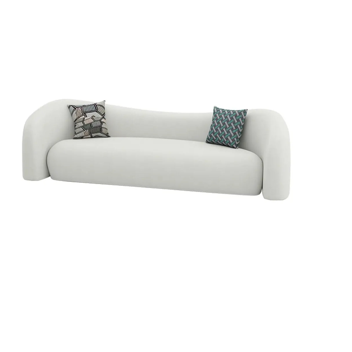 Off-White Sherpa Tight Back Concealed Support Sofa Image - 7