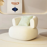 Off-White Sherpa Tight Back Foam Fill Curved Sofa Image - 3