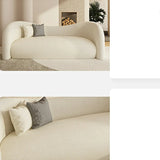 Off-White Sherpa Tight Back Foam Fill Curved Sofa Image - 7