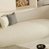 Off-White Sherpa Tight Back Foam Fill Curved Sofa Image - 9
