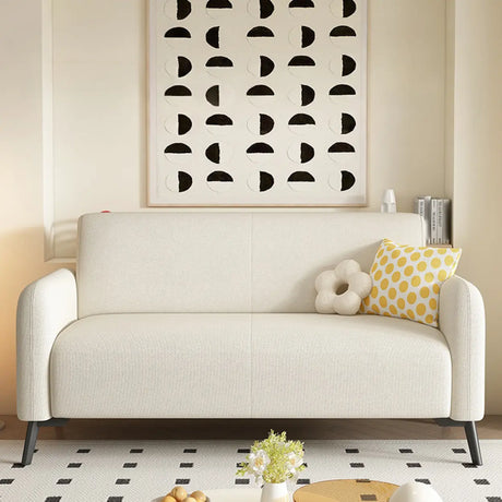 Off-White Snowflake Velvet Square Arm Sponge Fill Sofa Image - 1