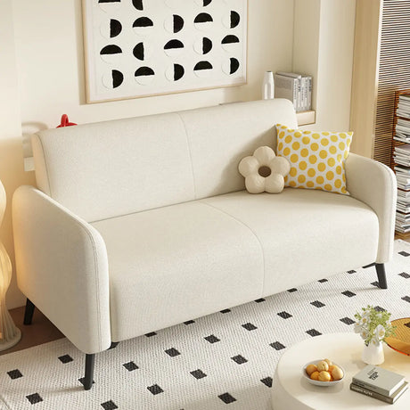 Off-White Snowflake Velvet Square Arm Sponge Fill Sofa Image - 2