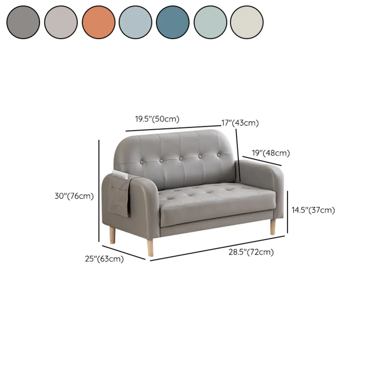 Off-White Square Arm Loose Back Tufted Arm Chair 
