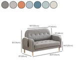 Off-White Square Arm Loose Back Tufted Arm Chair #size
