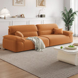Off-White Stain Resistant Anti Cat Scratch Leather Sofa Image - 15