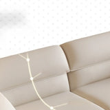 Off-White Stain Resistant Anti Cat Scratch Leather Sofa Image - 8