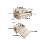 Off-White Stain Resistant Faux Leather Sleeper Sofa #size