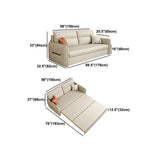 Off-White Stain Resistant Faux Leather Sleeper Sofa Image - 14