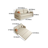 Off-White Stain Resistant Faux Leather Sleeper Sofa Image - 15