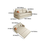 Off-White Stain Resistant Faux Leather Sleeper Sofa Image - 16