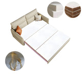 Off-White Stain Resistant Faux Leather Sleeper Sofa Image - 9