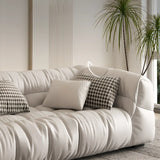 Off-White Stain Resistant Tech Cloth Biscuit Back Sofa Image - 16