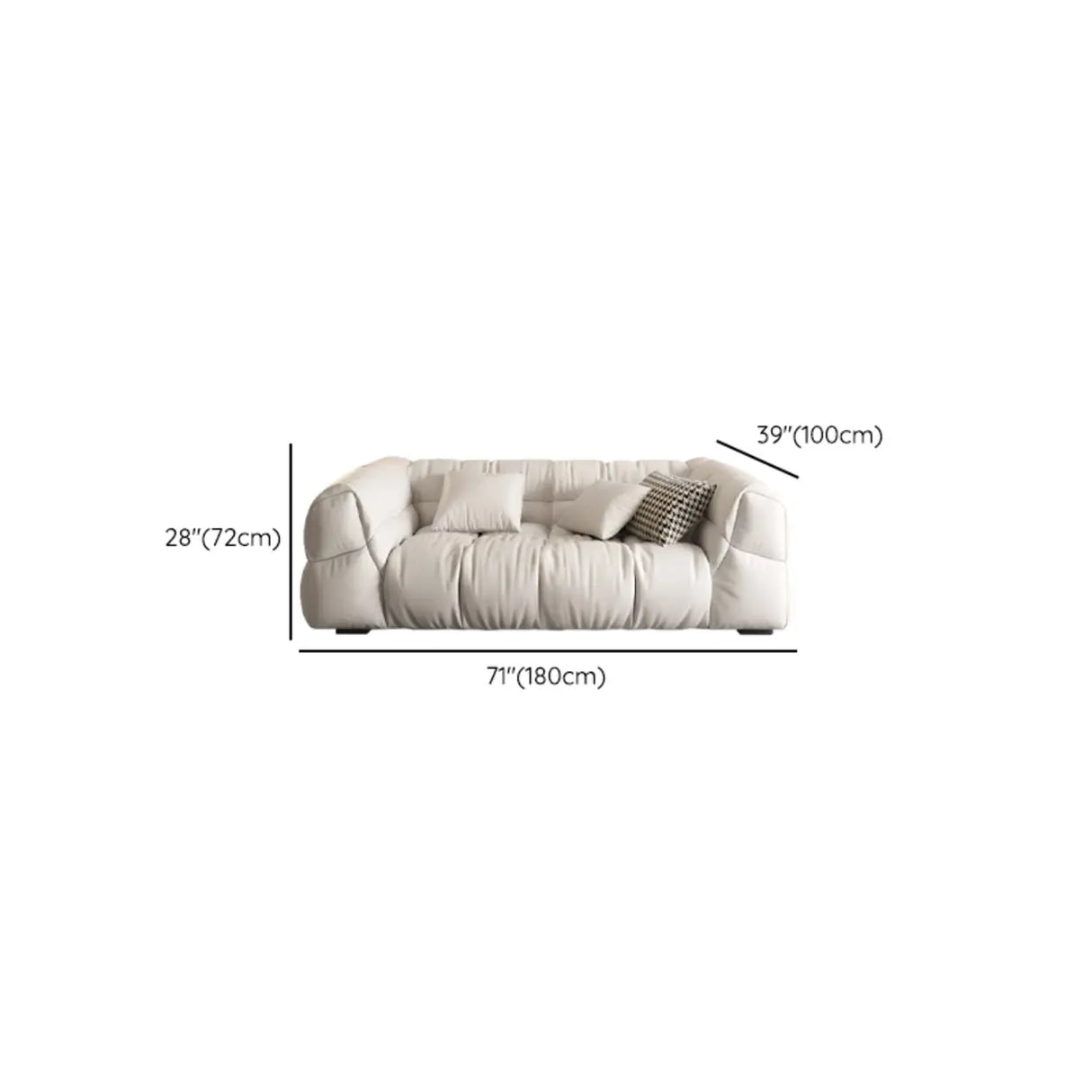 Off-White Stain Resistant Tech Cloth Biscuit Back Sofa 