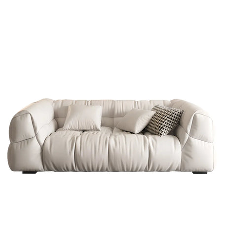 Off-White Stain Resistant Tech Cloth Biscuit Back Sofa Image - 2