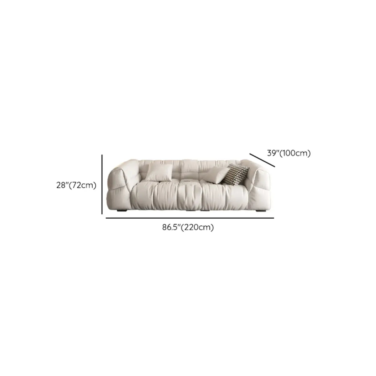Off-White Stain Resistant Tech Cloth Biscuit Back Sofa Image - 20