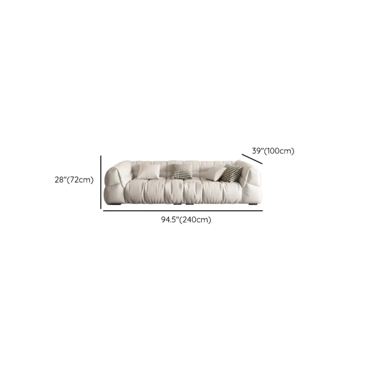 Off-White Stain Resistant Tech Cloth Biscuit Back Sofa Image - 21
